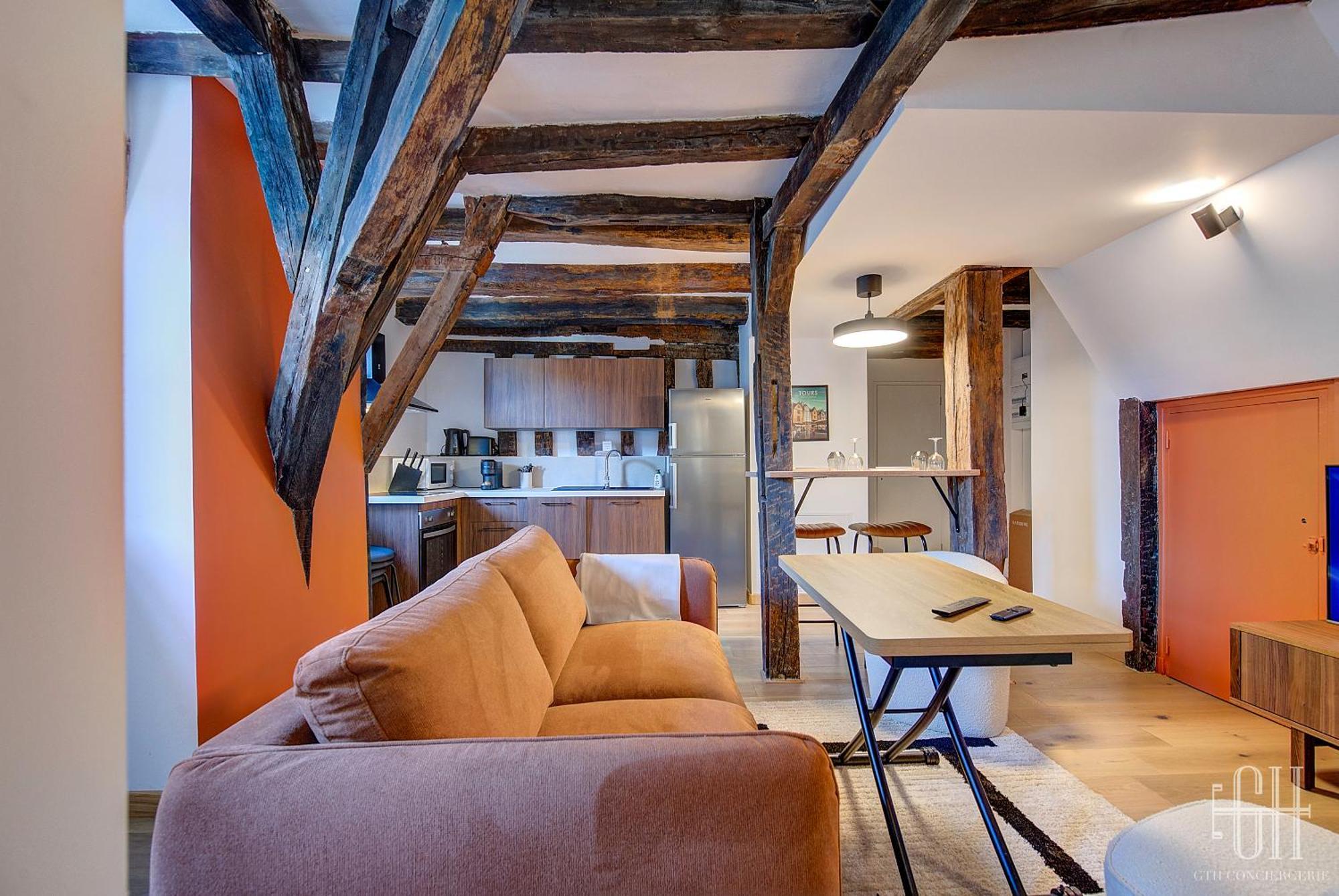 Appartement Avec 2 Chambres, Bureau Et Wifi Fibre Tours Extérieur photo
