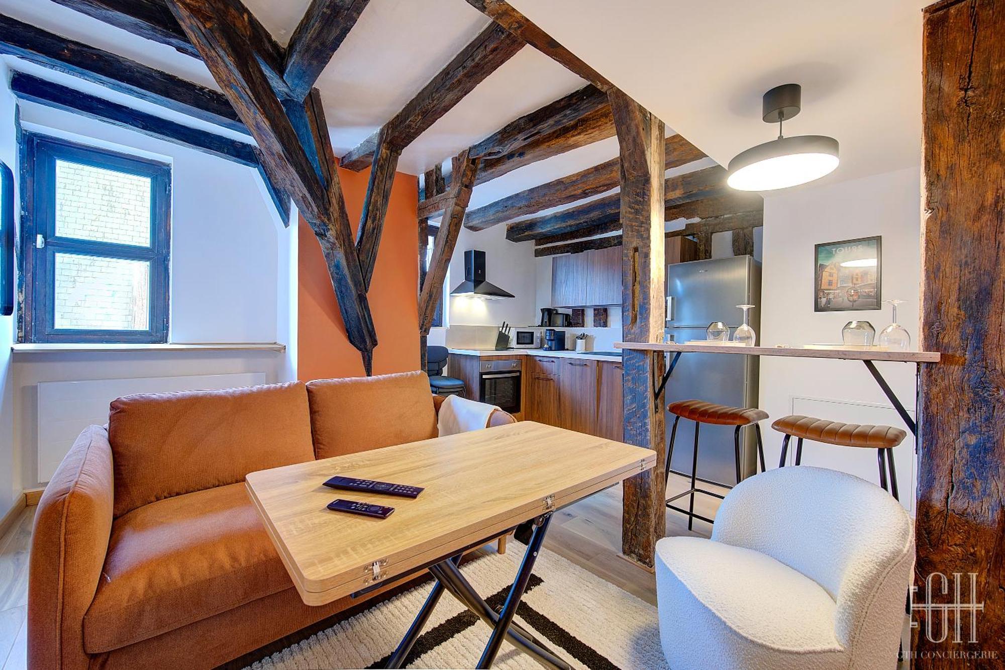 Appartement Avec 2 Chambres, Bureau Et Wifi Fibre Tours Extérieur photo
