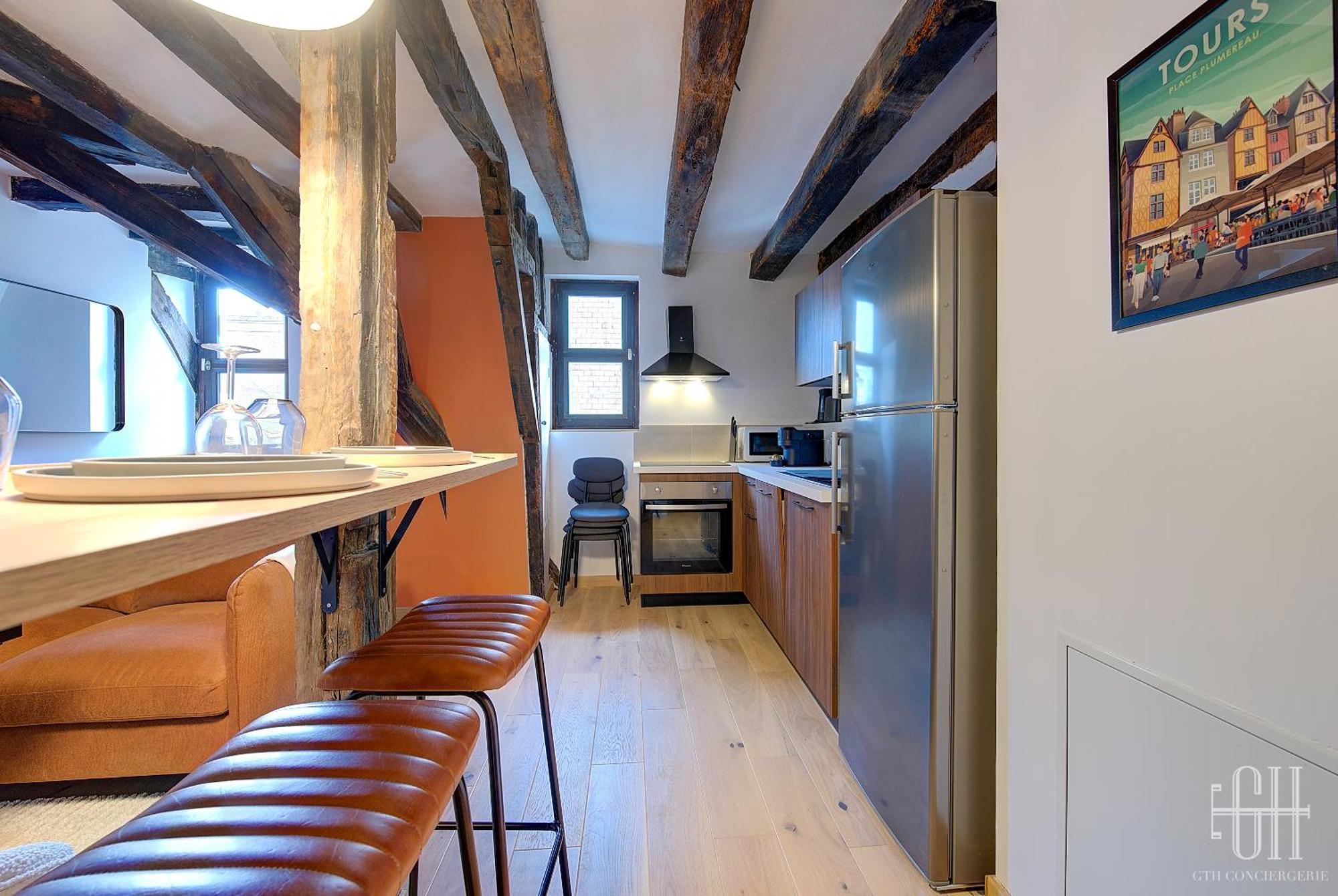 Appartement Avec 2 Chambres, Bureau Et Wifi Fibre Tours Extérieur photo