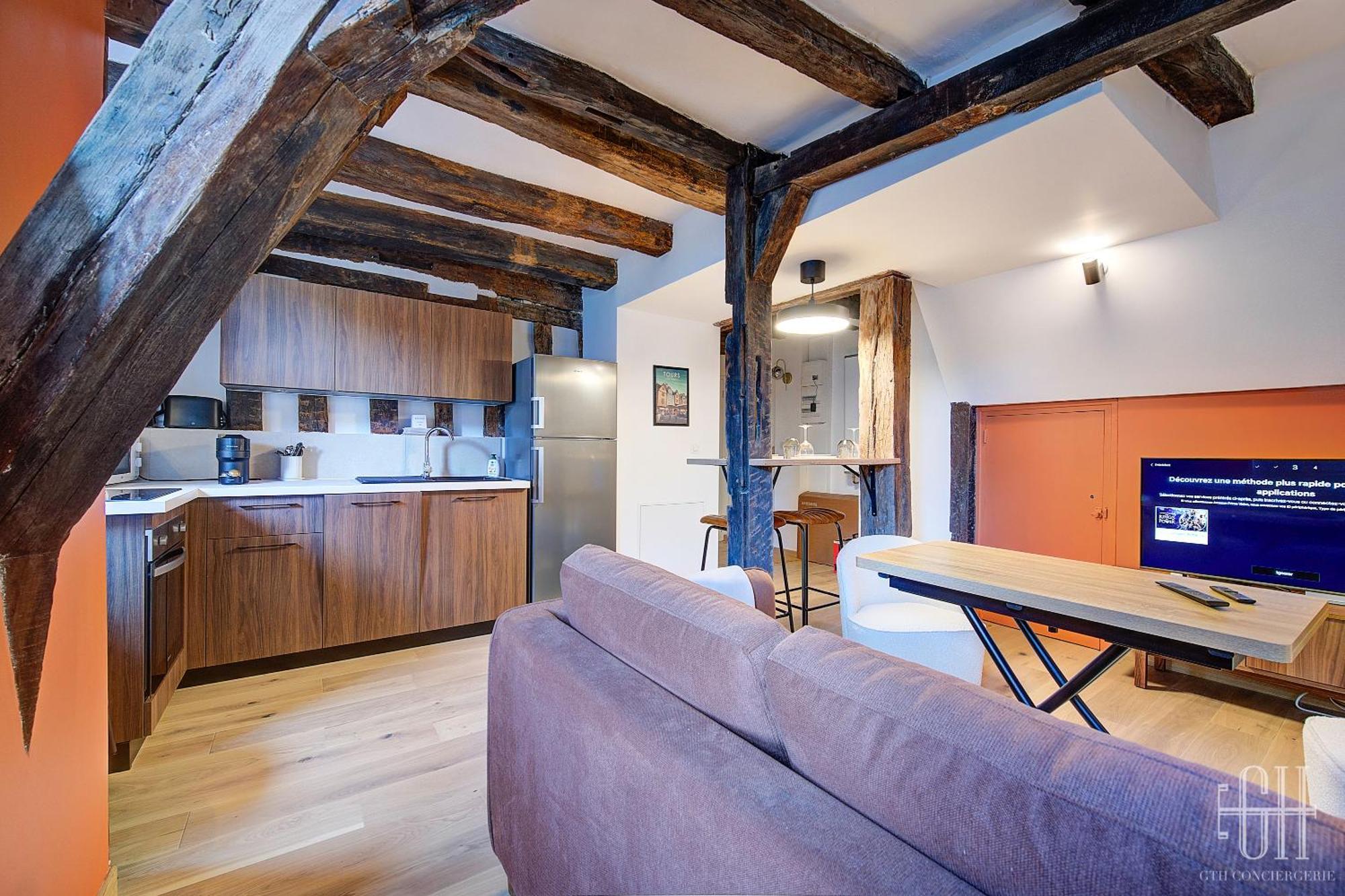 Appartement Avec 2 Chambres, Bureau Et Wifi Fibre Tours Extérieur photo